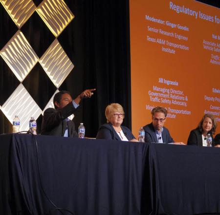 A panel discussion at AVS. Photo: AUVSI