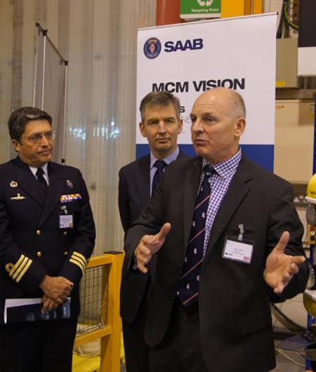 MuMNS was one of the subjects of a visit of international countermine experts to Saab's U.K. headquarters in 2016. Photo: Saab. 