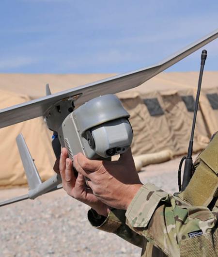 An AeroVironment Raven equipped with the Mantis i23 sensor payload. Photo: AeroVironment