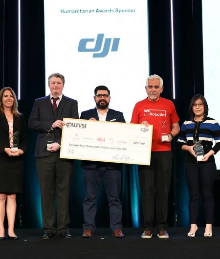 The winners of the AUVSI-DJI Humanitarian Awards. Photo: Becphotography
