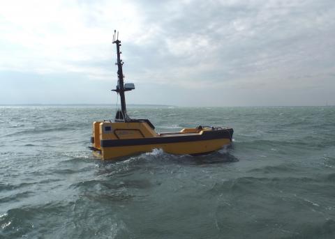One of the C-Worker 7 class of autonomous surface vessels. Photo: ASV Global