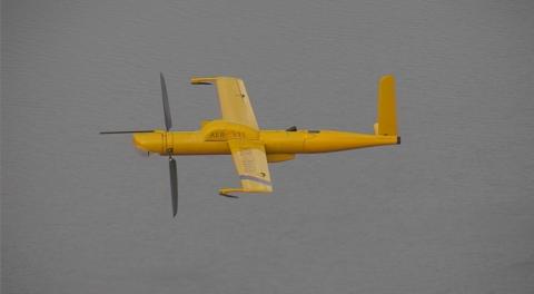 Actaea several hours after launch, as seen from a second Flexrotor flying in formation. Photo courtesy of Aerovel.