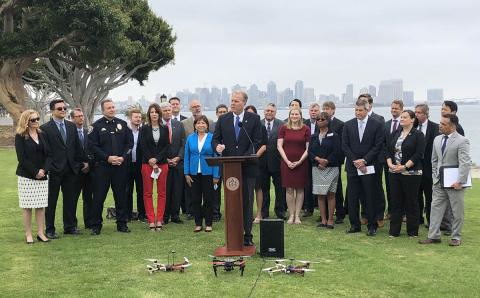 San Diego Mayor Kevin L. Faulconer and local businesses and innovation leaders announce San Diego was selected to participate in the IPP program. Photo: City of San Diego San Diego Mayor Kevin L. Faulconer and local businesses and innovation leaders announce San Diego was selected to participate in the IPP program. Photo: City of San Diego
