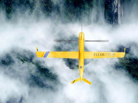 An Aerovel Flexrotor drone flies on a mission for Cherokee Nation Businesses. Photo: CNB