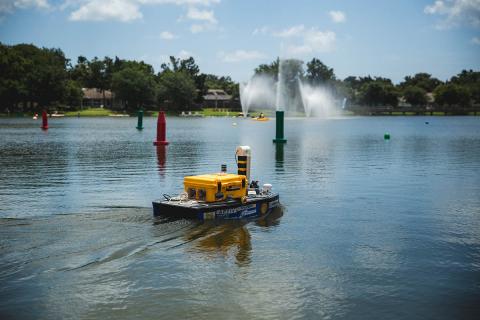 A robot competes at RoboBoat. Photo: RoboNation