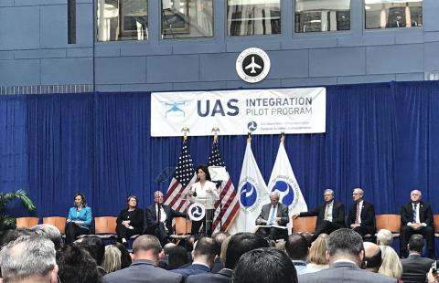 Transportation Secretary Chao announces the selectees of the UAS pilot program. Photo: AUVSI Transportation Secretary Chao announces the selectees of the UAS pilot program. Photo: AUVSI