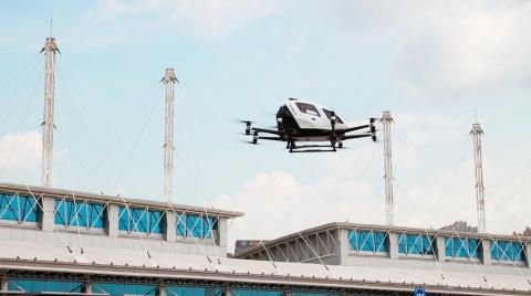 EHang AAV's first passenger flight in Changchun, China. Photo: PRNewswire