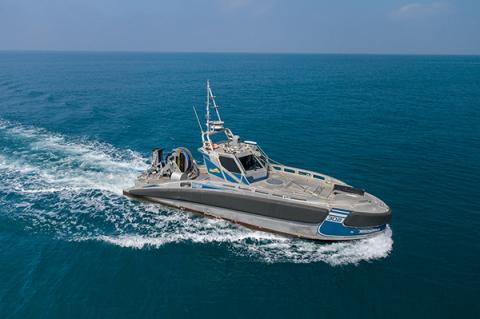 Seagull USV with TRAPS, April 2020 sea trials. Photo: Elbit Systems UK