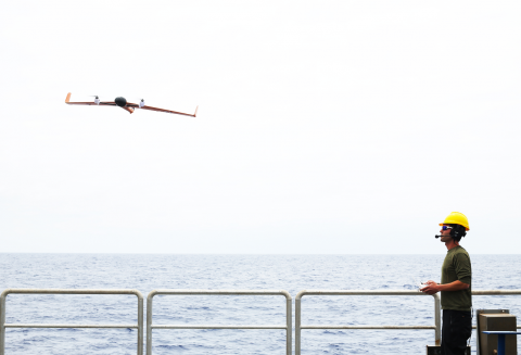 FlightWave's Edge UAS is equipped with tiltpods, which effectively eliminate the pitch and roll aspect of quadcopters. Photo: FlightWave Aerospace