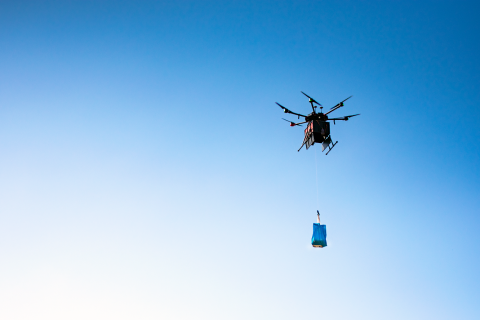 Flytrex's UAS that will be used to deliver food in Holly Springs, North Carolina. Photo: Flytrex
