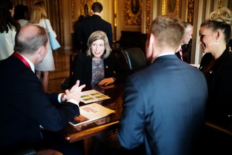 Sen. Jodi Ernst, R-Iowa, participates in a discussion during Hill Day 2019. Photo: AUVSI