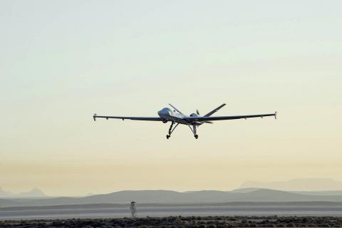 NASA's Ikhana UAS takes off from California to fly into the National Airspace System without a chase plane. Photo: NASA/Ken Ulbrich NASA's Ikhana UAS takes off from California to fly into the National Airspace System without a chase plane. Photo: NASA/Ken Ulbrich