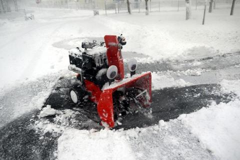 MIT's Dane Kouttron has built Chomper, a semiautonomous snowblower. Photo: The Boston Globe