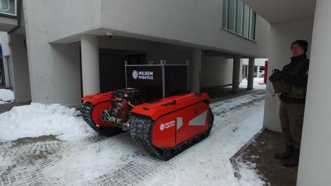 Known mostly for their smart warfare systems - Milrem Robotics - is entering the commercial market with its firefighting and search and rescue unmanned ground vehicle being developed together with rescue services. Photo: Business Wire