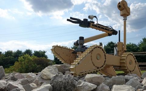 Northrop Grumman’s next-generation multifunction, multimission Andros Nomad is a mid-sized Interoperability Profile-compliant unmanned ground vehicle that offers affordability and versatility with extraordinary mobility. Photo courtesy of Northrop Grumman