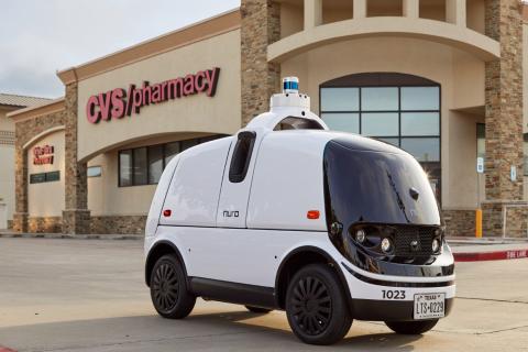 Nuro has joined forces with CVS Pharmacy to use its autonomous vehicles to deliver prescriptions and essentials across three zip codes in Houston, Texas. Photo: Nuro