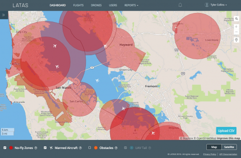 PrecisionHawk’s Low Altitude Traffic and Airspace Safety (LATAS) platform, photo courtesy of Newswire.com.