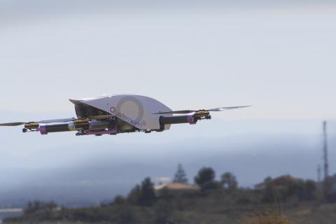 Quaternium's HYBRiX.20 UAS flying during its four hour, 40 minute flight. Photo: Quaternium.