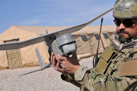 An AeroVironment Raven equipped with the Mantis i23 sensor payload. Photo: AeroVironment