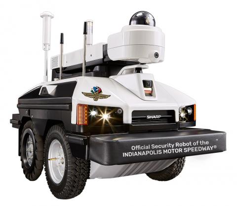 Sharp INTELLOS A-UGV Named "Official Security Robot of the Indianapolis Motor Speedway" - - -Automated, Driverless Outdoor Security Robot to Help Protect the World’s Highest Capacity Sports Venue. Photo: Sharp Electronics Corporation.