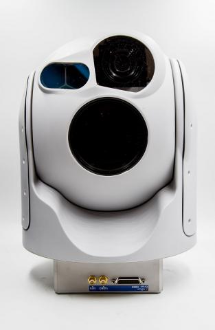 The HD80 is Trillium Engineering's largest gimbal with an array of payload options including a 15x cooled MWIR camera and a 0.25° EO spotter camera. Photo: Trillium Engineering