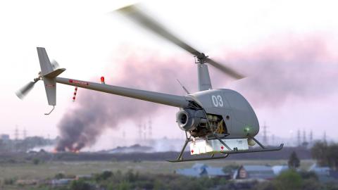 UAVOS has converted the Robinson manned helicopter into an unmanned helicopter known as R-22. Photo: UAVOS