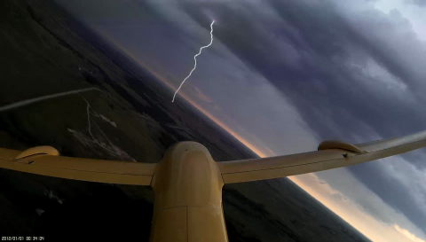 A screenshot from the in-flight video captured by the University of Colorardo's TTwistor UAS. Photo: University of Colorado