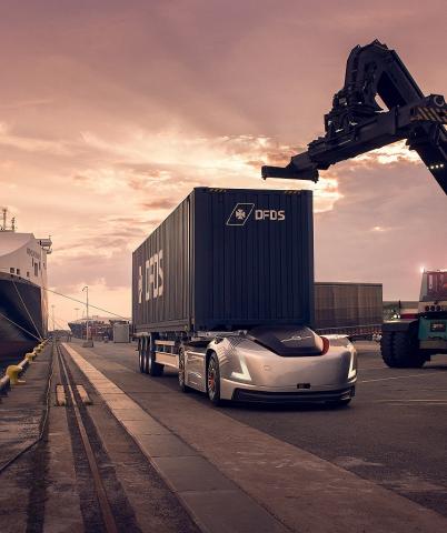 Volvo Trucks’ autonomous vehicle Vera will form part of an autonomous transport solution as a result of a new collaboration with DFDS. Photo: Volvo Trucks